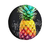 Colorful Fruit Pineapple Spare Tire Cover Waterproof Dustproof Car Wheel Protectors Portable Spare Tire Cover Universal Fit for RV