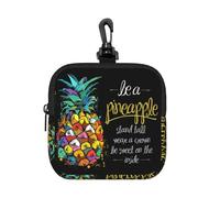 Colorful Fruit Pineapple Square Zipper Pouch with All-Over Print,Waterproof Small Organizer Bag, Lightweight Durable for Coins,Cards, Keys for Travel Daily Use