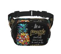 Colorful Fruit Pineapple Unisex Adjustable Waist Square Double Layer Waist Pack for Outdoor Activities Travelling Running Hiking