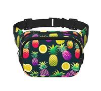 Colorful Fruit Pineapple Zipper Fanny Pack, Crossbody Bags with Adjustable Strap for Jogging, Cycling