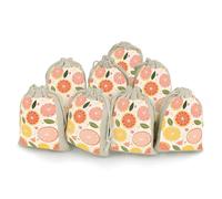 Colorful Fruit Print 8 PCS Muslin Bags with Drawstring Sachet Bags Empty Small Cotton Drawstring Bag Muslin Reusable & Washable Cotton Bag for Herb Spice Candy Soap Jewelry Wedding Gift Pouches