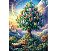 Colorful Fruit Tree Landscape 300 Piece Pack DIY Jigsaw Puzzle Mitos Cuento De Hadas Collectors Cognitive Development Educational Decorative Puzzle Gifts for Adults Premium Cardboard 300 PCS