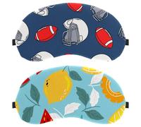 Colorful Fruits Pattern 2 Pack Eye Mask, Sleeping Eye Mask for Side Sleeper, Zero Eye Pressure Night Blindfold, Adjustable Sleep Cover, Completely Block Out Light Eye Shade