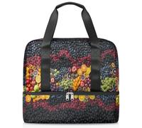 Colorful Fruits Sports Duffle Bag for Women Men Kirls Boys Girls 21 L Weekend Overnight Bags Wet Seperated Tote Bag for Travel Gym Yoga