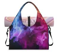 Colorful Fumes Art Abstract Sports Duffle Bag with Shoe Compartment Weekend Overnight Bags Tote Cabin Luggage Bag for Gym Yoga Travel