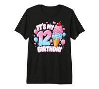 Colorful Fun 12th Birthday Celebration Ice Cream Premium T-Shirt