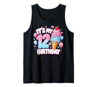 Colorful Fun 12th Birthday Celebration Ice Cream Tank Top