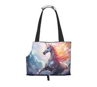 Colorful Fur Unicorn Printed Portable Foldable pet Shoulder Bag, Suitable for Carrying Small Pets