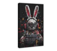 Colorful Futuristic Robotic Rabbit Abstract Technology Game Poster Canvas Poster Wall Art Decor Print Picture Paintings for Living Room Bedroom Decoration 16x24inch(40x60cm)