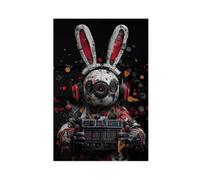Colorful Futuristic Robotic Rabbit Abstract Technology Game Poster Canvas Poster Wall Art Decor Print Picture Paintings for Living Room Bedroom Decoration 20x30inch(50x75cm)