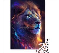 Colorful Galaxy Lion Face Paper Jigsaw Puzzles for Adults 1000 Piece Toys Family Jigsaw Games Birthday Puzzle Educational Boys Girls 1000pcs (38x26cm)
