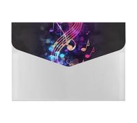 Colorful Galaxy Music Accordion File Organizer 6 Pocket Document Organizer Expanding File Folder Accordion Folder with Labels, Travel Document Folders Plastic Envelopes with Snap Closure 13x9.1 Inch