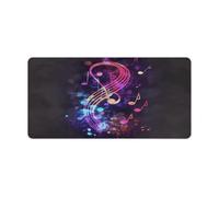 Colorful Galaxy Music Note Desk Pad Large Washable Desk Mat Non-Slip Rubber Base Smooth Surface Mouse Pads Generic Keyboard Pad Portable Desk Protector for Laptop Computer Mat