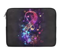Colorful Galaxy Music Note Laptop Sleeve 15inch Laptop Protective Case for Women Men Shockproof Computer Cover Portable Notebook Briefcases Computer Carrying Bag Lap Top Protector Compatible with Note