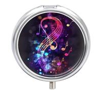 Colorful Galaxy Music Note Pill Box Waterproof Portable Medicine Pill Case Moisture Proof Metal Travel Pill Box with 3 Compartment Medicine Case