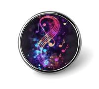 Colorful Galaxy Music Note Round Badge 25mm/1 Inch Metal Buttons Round Badge Pin Button Parts Classic Pin Holders Buttons for Shirts Clothes Individualistic Brooch