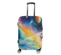 Colorful Galaxy with Planets Luggage Cover for Suitcase Protector Washable L