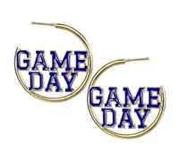 Colorful Game Day Dangle Drop Earrings Football Sports Game Day Round Big Hoop Earrings Sport Team Spirit Jewelry Outfits Accessories, Zinc, No Gemstone