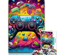 Colorful Gamepad Jigsaw Puzzles for Teenagers 1000 Jigsaws,Stress Reliever Difficult Challenge Suitable for Desktop Decoration (75x50cm)
