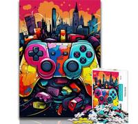 Colorful Gamepad Jigsaws 1000 Pieces for Adults,Challenging To Complete But Fun And Humorous Educational Game for Birthday (38x26cm)