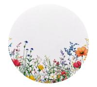 Colorful Garden Wildflower White Background Round Mouse Pad, Mousepad with Non-Slip Rubber Base, Computer Gaming Pads for Wireless Mouse, Easy Gliding