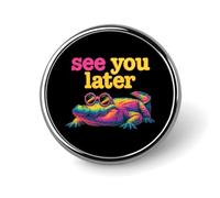 Colorful Gator Round Badge Identity Pin Button Badge | Metal Badges,Decorate Brooch,Portable Button Pin,for Backpack Jackets Hat