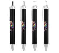 Colorful Gay Mardi Gras Dance Ballpoint Pens Retractable Blue Ink Ball Point Pen Smooth Writing Work Pen 4 PCS