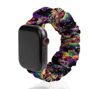 Colorful Gay Mardi Gras Dance Scrunchie Watch Bands Soft Elastic Replacement Wristband Compatible with Apple Watch 42mm/44mm