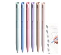 Colorful Gel Pens - Gel Pens for Journaling | 6 Pieces Retractable Fluid Writing Multicolour School Supplies for School Calligraphy Doodling Sketching Drawing