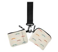 Colorful Gentleman's Beard Women's Change Wallet Card Cases Compact Size Identity Card Protector with Zipper Coin Pocket for Ladies 2 Pcs Wallet para tarjetas