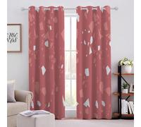 Colorful Geometric Fragments Kids Blackout Curtains W 90" x L 72" Rose Red Background Curtain 2 Panels Thermal Insulated Noise Reducing & Energy Efficient for Kids Bedroom living room