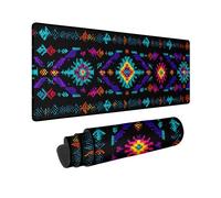 Colorful Geometric Large Gaming Mouse Pad, Vibrant Pixel Art Pattern Non-Slip Washable Mousepad for Home and Office Computer, Laptop 12x32 Inch