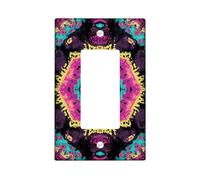 Colorful Geometric Light Switch Cover Plates/Outlet Covers, Vibrant Peach and Teal for Modern Decor, Thermoplastic Wall Plates, Standard Size Single Rocker