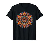 Colorful Geometric Mandala Sunburst Flower Ornament T-Shirt