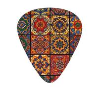Colorful Geometric Patterns Guitar Picks Gift Set - 12 Smooth Durable Plectrums For Acoustic, Electric & Bass Guitar, Perfect Present For Guitar Lovers & Musicians