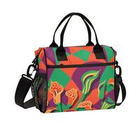 Colorful Geometric Shapes Calla Lilies Lunch Bag for Girls Crossbody Lunch Tote Bag with Shoulder Strap Woman Gym M