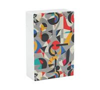 Colorful Geometric Shapes Cigarette Case 85mm King Size, Crushproof Plastic Cigarette Box Holder for Men Women Cigar Protective Cover Waterproof Cigarettes Holder 20 Capacity