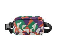 Colorful Geometric Shapes White Calla Lilies Cute Fanny Waist Pack for Women Men Teenagers Multipurpose Belt Bag Travel Wallet with Adjustable Strap for Travel Shopping Running
