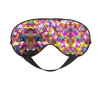 Colorful Geometric Triangle Print Eye Mask for Sleeping Light Blocking,Soft Breathable Eye Mask,Adult Party Eyeshade Favors