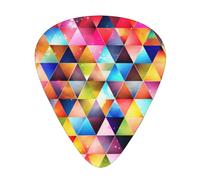Colorful Geometric Triangle Printed Guitar Picks 12-Piece Set - Comfortable, Versatile Plectrum for All Guitar Styles & Players
