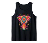Colorful Geometric Winged Cross Christian Graphic Sacred Art Tank Top