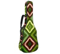 Colorful Geometrical Abstract Pattern Padded Guitar Bag, Protective Acoustic Guitar Cover Gig Bag for Electric Bass Classical Guitar
