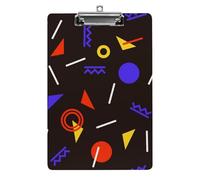 Colorful Geometry Clipboard Standard A4 Letter Size Clip Boards for School Office Restaurants