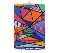 Colorful Geometry Clipboard Standard A4 Letter Size Clip Boards for School Office Restaurants