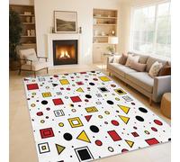Colorful Geometry Floor Mat 50x80 cm, Abstract Memphis Rugs for Living Room Bedroom, Washable Non Slip Area Rugs, Pattern Small Carpet, Home Decor C19