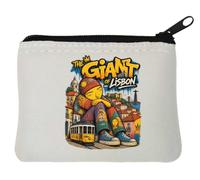 Colorful Giant Sitting in Lisbon Neoprene Coin Purse Pouch 10x11cm White