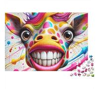 Colorful Giraffe Art 1000 Piece Jigsaw Puzzle Paper for Adults Abstract Fun Gift Family 70x50cm/1000pcs