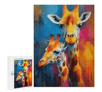 Colorful Giraffe Art Print-4 Puzzle 1000 Teile Schwer Puzzle Spielzeug Lernspiel Impossible Herausforderungsspielzeug Für Erwachsene Kinder 500 PCS