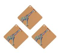 Colorful Giraffe Car Air Freshener, 3 Pcs Rhombus Hanging Air Freshener Cards, Long Lasting Fragrance Scented Cards for Car, Home, Office Black-style
