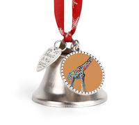 Colorful Giraffe Christmas Bells Ornaments, Hanging Iron Jingles Decoration - Elegant Jingle Bell Ornament for Tree, Home, Festive Decor